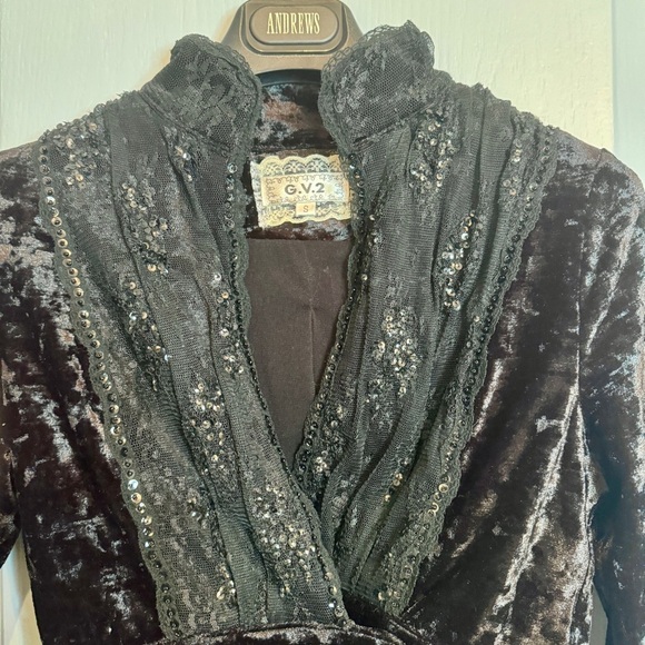 VTG GV2 Goth Lolita Jacket Sz S Crushed Velvet Vampire Punk Whimsigoth Halloween - Picture 9 of 16